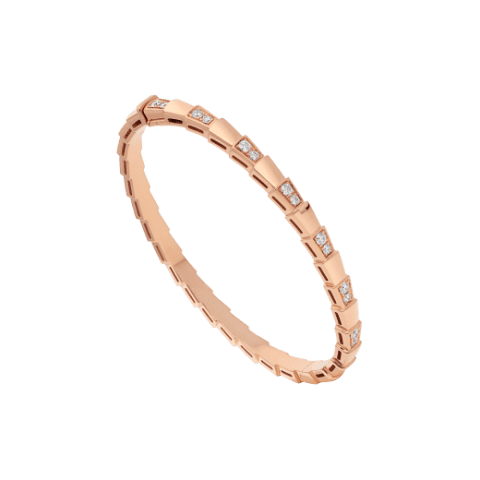 Bulgari 355043 Serpenti Viper 18 kt rose gold bracelet set with demi pavé diamonds 1