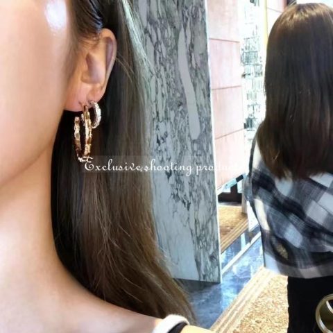 Bulgari Serpenti 358361 Viper 18 kt rose gold earrings set with pavé diamonds 13