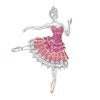 Van Cleef & Arpels Cardinal rose ballerina brooch White gold pink gold pink sapphires diamonds brooch 1