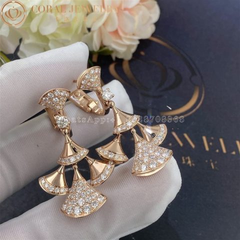Bulgari Divas 352810 Dream Earrings Rose Gold Diamonds 8