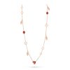 Van Cleef & Arpels VCARP7RT00 Lucky Spring long necklace 15 motifs Rose gold Carnelian Mother-of-pearl Onyx necklace 1