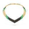 Van Cleef & Arpels VCARO7GH00 Bouton d’or necklace Yellow gold Chrysoprase Diamond Onyx necklace 1