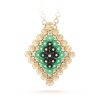 Van Cleef & Arpels VCARO9MU00 Bouton d’or pendant and detachable clip Yellow gold Chrysoprase Diamond Onyx 1