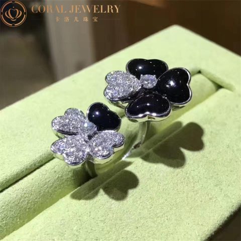 Van Cleef & Arpels VCARO55100-WG Cosmos Between the Finger ring 18K White Gold Diamond Black Onyx ring 12