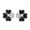 Van Cleef & Arpels Cosmos earrings VCARO5BZ00 medium mode White gold Diamond Onyx earrings 1