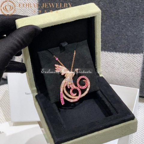 Van Cleef & Arpels Fauna Oiseaux De Paradis VCARN5PD00 Color Sapphires Necklace 6