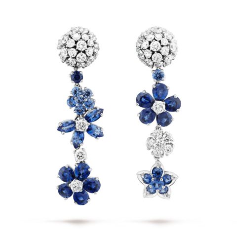 Van Cleef & Arpels VCARP05G00 Folie des Prés earrings White gold Diamond Sapphire 1