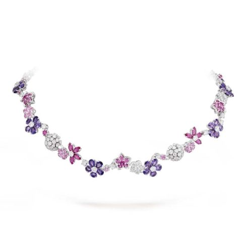 Van Cleef & Arpels Folie des Prés VCARP05F00 necklace White gold Diamond Sapphire VCARP05F00 6