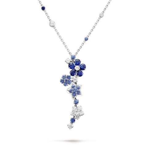 Van Cleef & Arpels VCARP05J00 Folie des Prés pendant White gold Diamond Sapphire Necklace 1