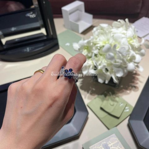 Van Cleef & Arpels VCARP05700 Folie des Prés ring White gold Diamond Sapphire ring 16