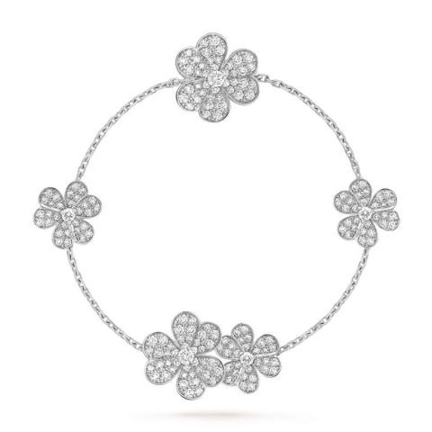 Van Cleef & Arpels VCARP6L700 Frivole bracelet 5 flowers White gold Diamond bracelet 1