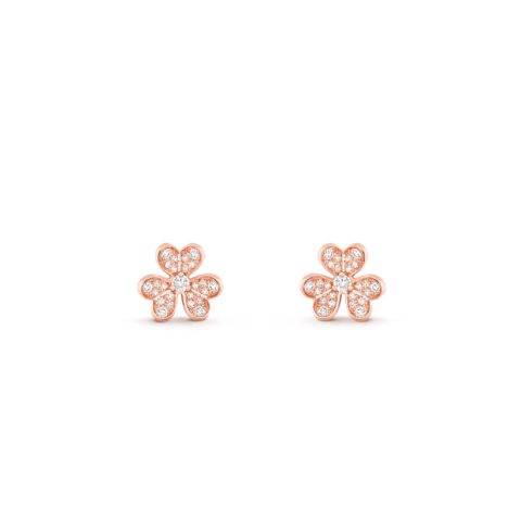 Van Cleef & Arpels VCARP7RJ00 Frivole earrings mini model Rose gold Diamond earrings 1