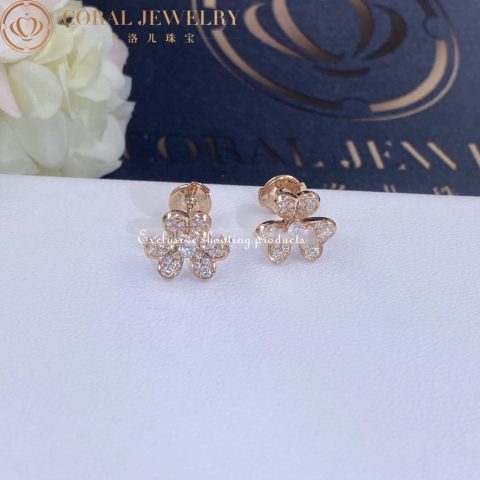 Van Cleef & Arpels VCARP7RJ00 Frivole earrings mini model Rose gold Diamond earrings 8