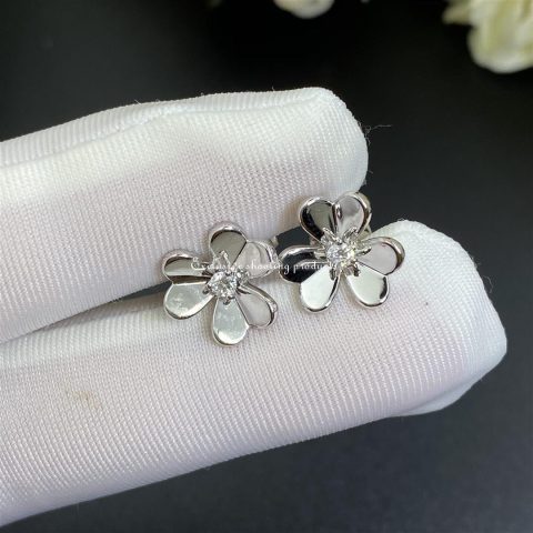 Van Cleef & Arpels VCARP0J600 Frivole earrings mini model White gold Diamond earrings 5