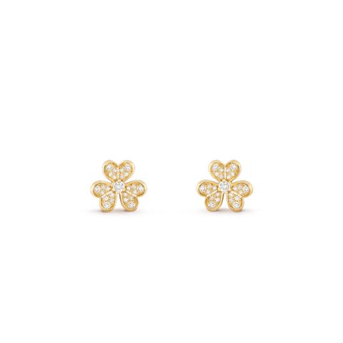 Van Cleef & Arpels VCARP24200 Frivole earrings mini model Yellow gold Diamond earrings 1