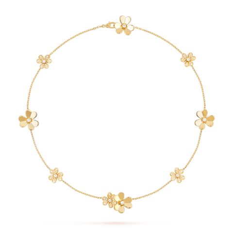 Van Cleef & Arpels VCARP3W600 Frivole necklace 9 flowers Yellow gold necklace Diamond 1
