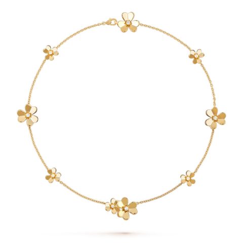 Van Cleef & Arpels VCARD31500 Frivole necklace 9 flowers Yellow gold Diamond Necklace 1