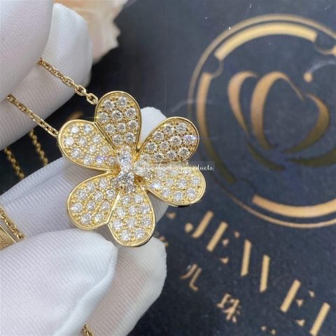 Van Cleef & Arpels VCARP0J700 Frivole pendant large model Yellow gold Diamond Necklace 10