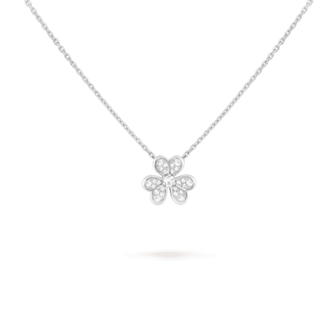 Van Cleef & Arpels VCARP3W300 Frivole pendant mini model White gold Diamond Necklace 2