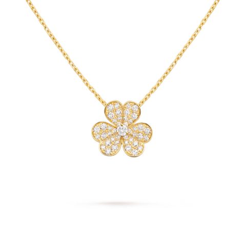 Van Cleef & Arpels VCARP2V100 Frivole pendant small model Yellow gold Diamond Necklace 1
