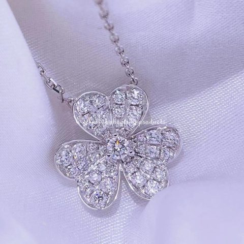 Van Cleef & Arpels VCARD31800 Frivole pendant small model White gold Diamond Necklace 6