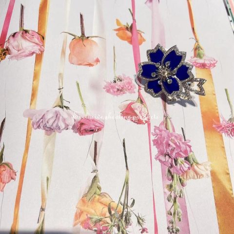 Van Cleef & Arpels VCARP7EO00 Hellébore Between the Finger Ring White gold Diamond Lapis lazuli Ring 7