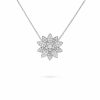 Van Cleef & Arpels VCARO6P800 Lotus clip pendant medium model White gold Diamond Necklace 2 Van Cleef & Arpels VCARO6P800 Lotus clip pendant medium model White gold Diamond Necklace 1