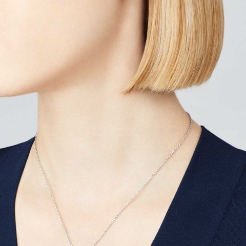 Van Cleef & Arpels VCARO6P600 Lotus pendant small model White gold Diamond Necklace 7