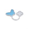 Van Cleef & Arpels VCARN5P300-WG Lucky Alhambra Between the Finger ring white gold Mother-of-pearl Turquoise ring 1