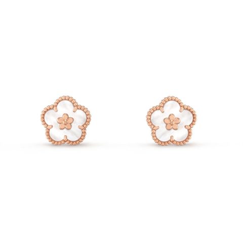 Van Cleef & Arpels VCARP7RU00 Lucky Spring earrings plum blossom Rose gold Mother-of-pearl 1