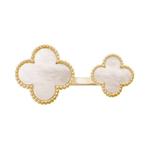 Van Cleef & Arpels VCARN05500 ring Magic Alhambra Between the Finger ring Yellow gold Mother-of-pearl ring 8
