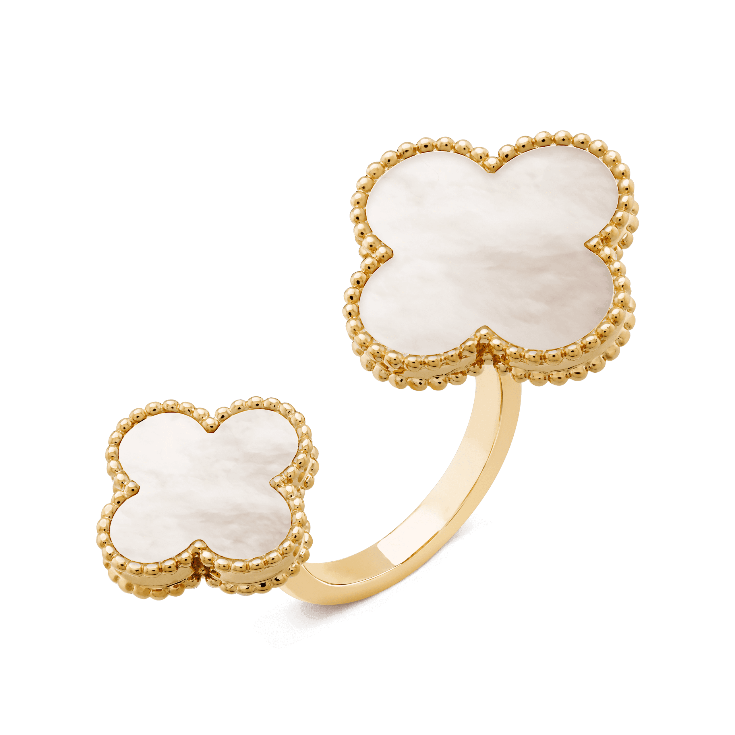 Van Cleef & Arpels VCARN05500 ring Magic Alhambra Between the Finger ring Yellow gold Mother-of-pearl ring 4 Van Cleef & Arpels VCARN05500 ring Magic Alhambra Between the Finger ring Yellow gold Mother-of-pearl ring 1