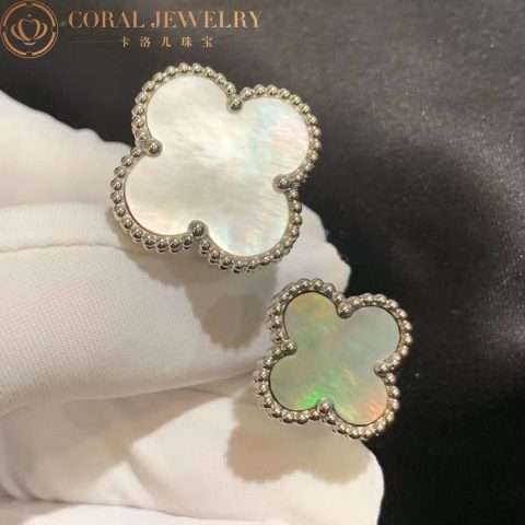 Van Cleef & Arpels VCARN05600 ring Magic Alhambra Between the Finger ring White gold Mother-of-pearl ring 7