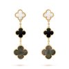 Van Cleef & Arpels VCARD79000 Magic Alhambra Earrings 3 Motifs Yellow Gold Mother-of-pearl Onyx Earrings 1