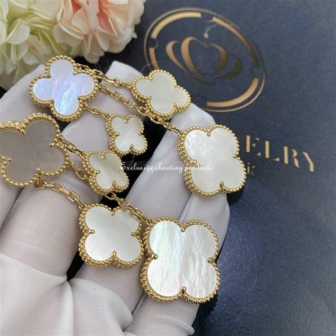Van Cleef & Arpels VCARD78900 Magic Alhambra Earrings 4 Motifs Yellow Gold Mother-of-pearl Earrings 8