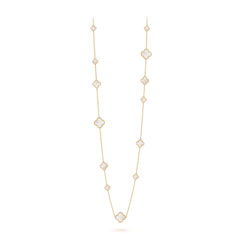 Van Cleef & Arpels VCARD79300 Magic Alhambra Long Necklace 16 Motifs Yellow Gold Mother-of-pearl Necklace 1