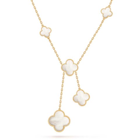 Van Cleef & Arpels VCARD79100 Magic Alhambra Necklace 6 Motifs Yellow gold Mother-of-pearl Necklace 1