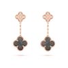 Van Cleef & Arpels Magic Alhambra VCARP2R200 earrings 2 motifs Rose gold Diamond Mother-of-pearl earrings 1