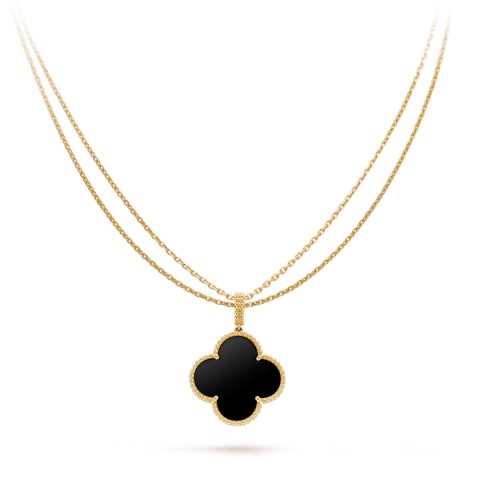 Van Cleef & Arpels VCARO49M00 Magic Alhambra long necklace 1 motif Yellow gold Onyx necklace 8