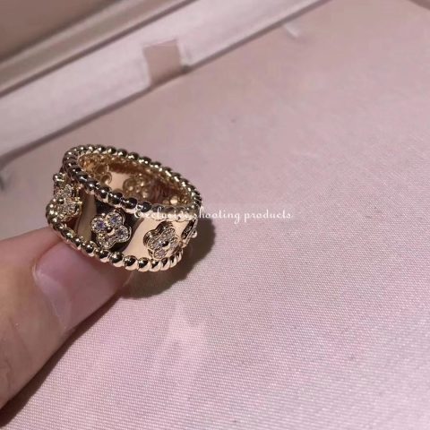Van Cleef & Arpels VCARO9LO00 Perlée clovers ring Yellow gold Diamond ring 12