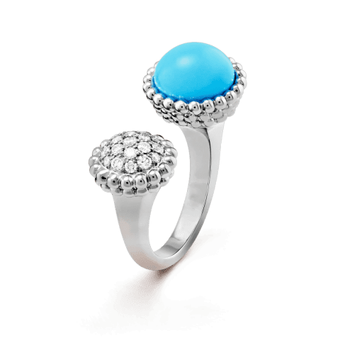 Van Cleef & Arpels VCARO9SW00 Perlée couleurs Between the Finger ring White gold Diamond Turquoise ring 1
