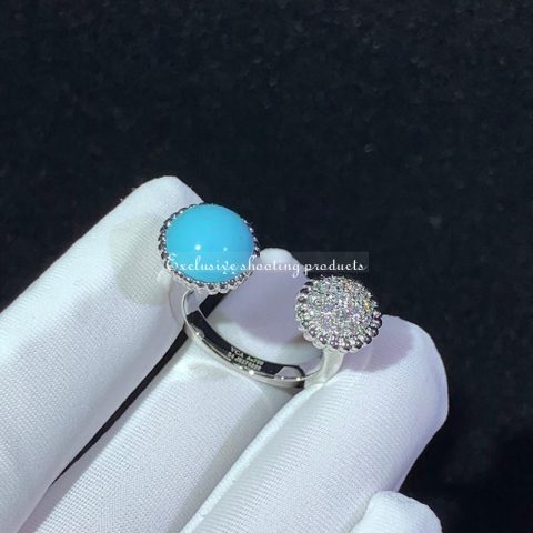 Van Cleef & Arpels VCARO9SW00 Perlée couleurs Between the Finger ring White gold Diamond Turquoise ring 2