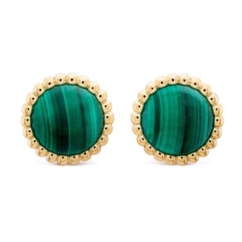 Van Cleef & Arpels VCARP4DS00 Perlée couleurs earrings Yellow gold Malachite 1