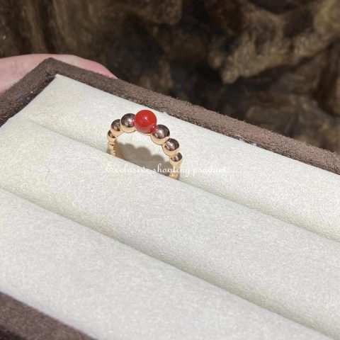 Van Cleef & Arpels VCARO63F00 ring Perlée couleurs variation Rose gold Carnelian ring 6