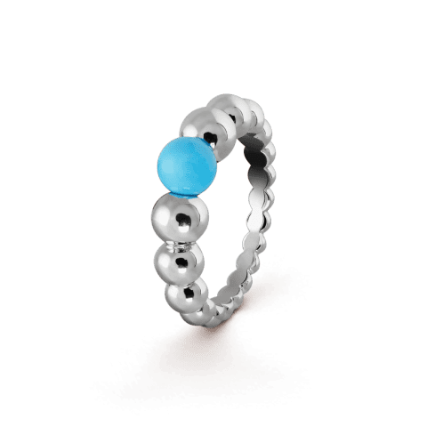 Van Cleef & Arpels VCARO63G00 Perlée couleurs variation ring White gold Turquoise ring 1