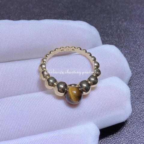 Van Cleef & Arpels VCARO5M300 ring Perlée couleurs variation Yellow gold Tiger’s Eye ring 1