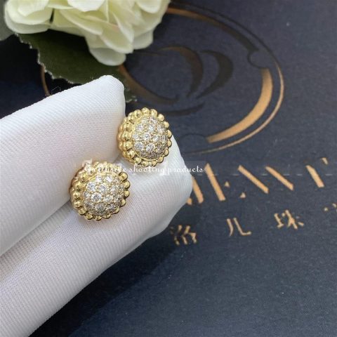 Van Cleef & Arpels VCARO9PG00 Perlée diamonds earrings Yellow gold Diamond earrings 6