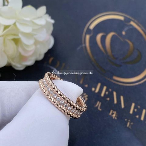 Van Cleef & Arpels VCARP4E300 Perlée diamonds ring 1 row Rose gold Diamond ring 4