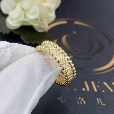 Van Cleef & Arpels VCARP4E100 Perlée diamonds ring 1 row Yellow gold Diamond ring 6