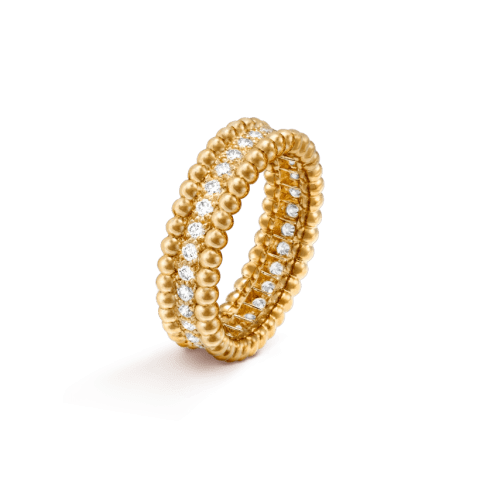 Van Cleef & Arpels VCARP4E100 Perlée diamonds ring 1 row Yellow gold Diamond ring 1